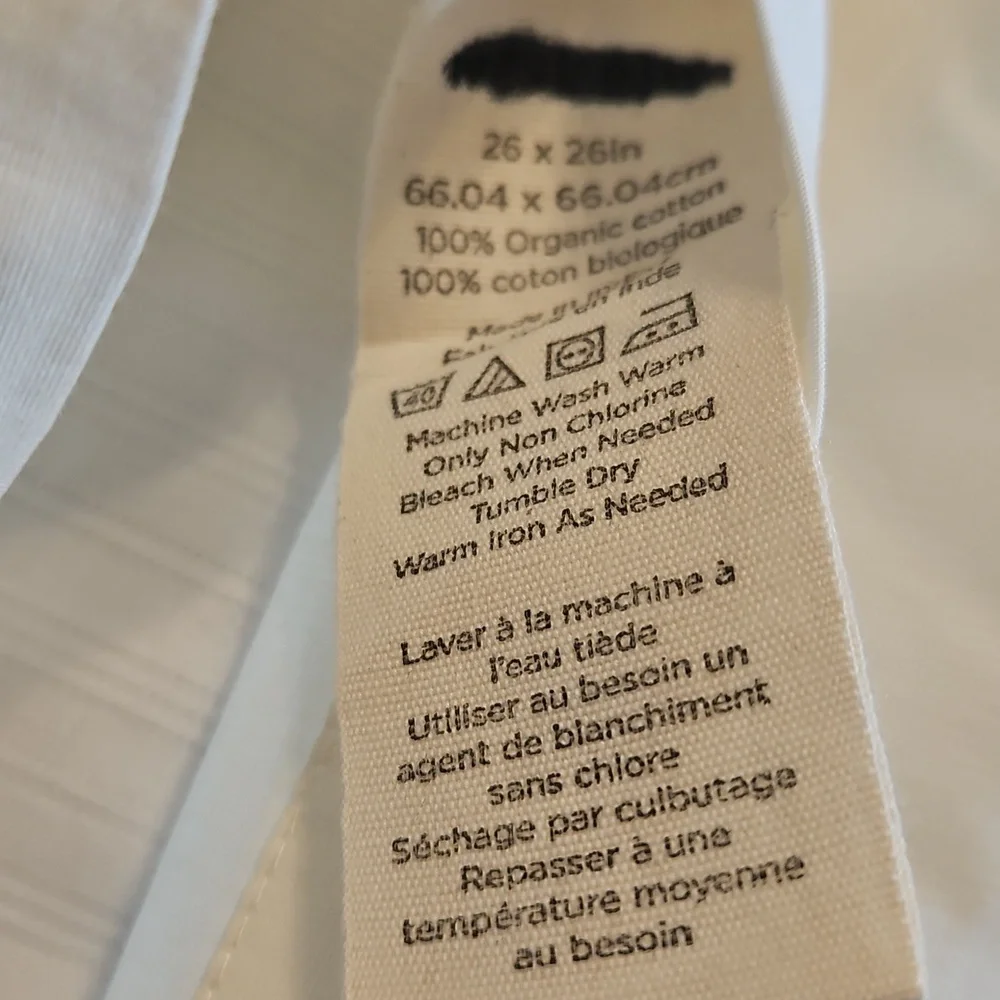 West Elm Vintage NWOT Cream Gray Organic Cotton Woven Euro Sham